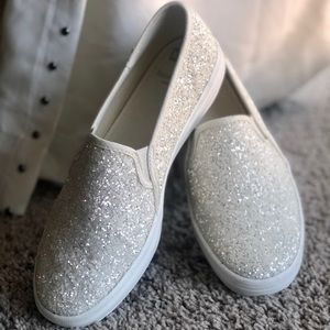 Keds x kate spade Double Decker Glitter Slip Ons